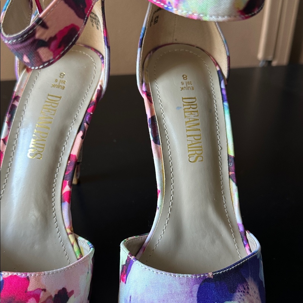 ๐ DREAM PAIRS Floral Ankle Stiletto Heels - Picture 7 of 15
